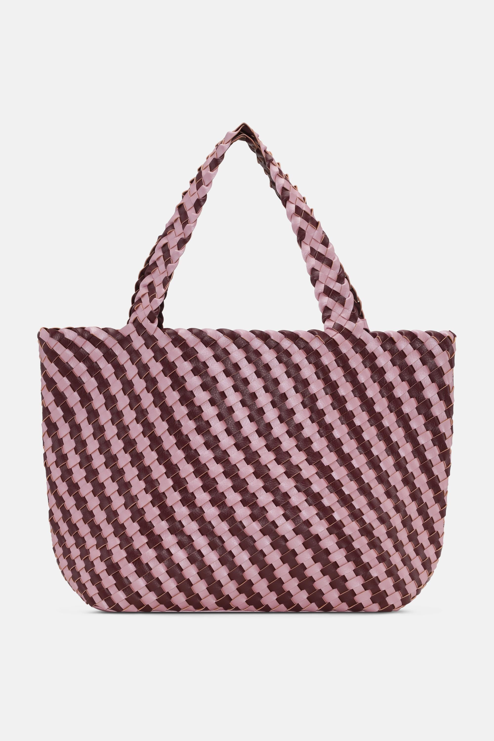 Tote Bag Flätad - Maroon Banner Rosy Pink
